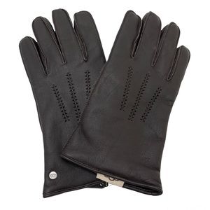 UGG Wrangell Genuine Leather Smart Tech Touchscreen Gloves Brown NEW Size XL